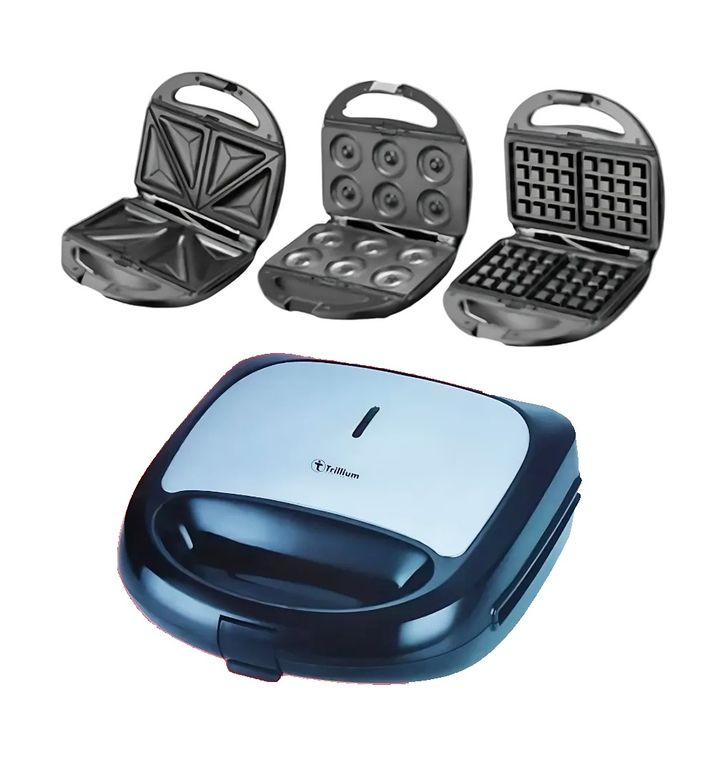 Sandwichera con Placas TX-S82 Intercambiables 3 en 1 Trillium