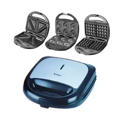 GENERICO - Sandwichera con Placas TX-S82 Intercambiables 3 en 1 Trillium