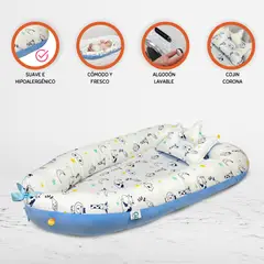 CUZKA - Nido Colecho para Bebé »KING» Ligth Blue