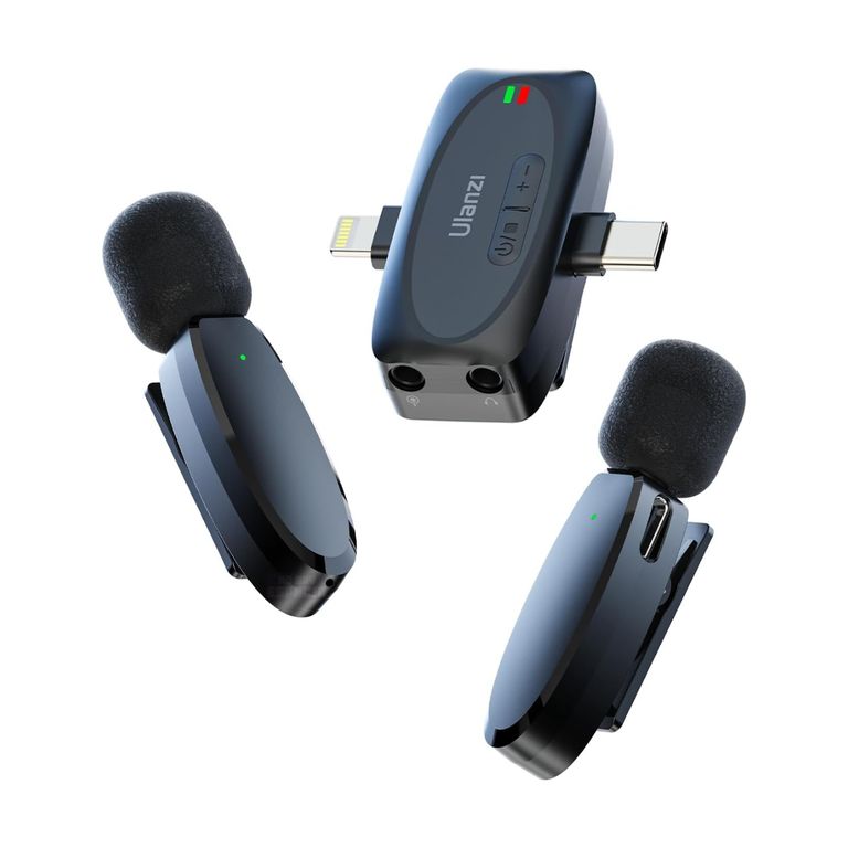 Kit 2 Microfonos Inalambricos V6 iPhone Usb-C Cámara Pro 3 en 1