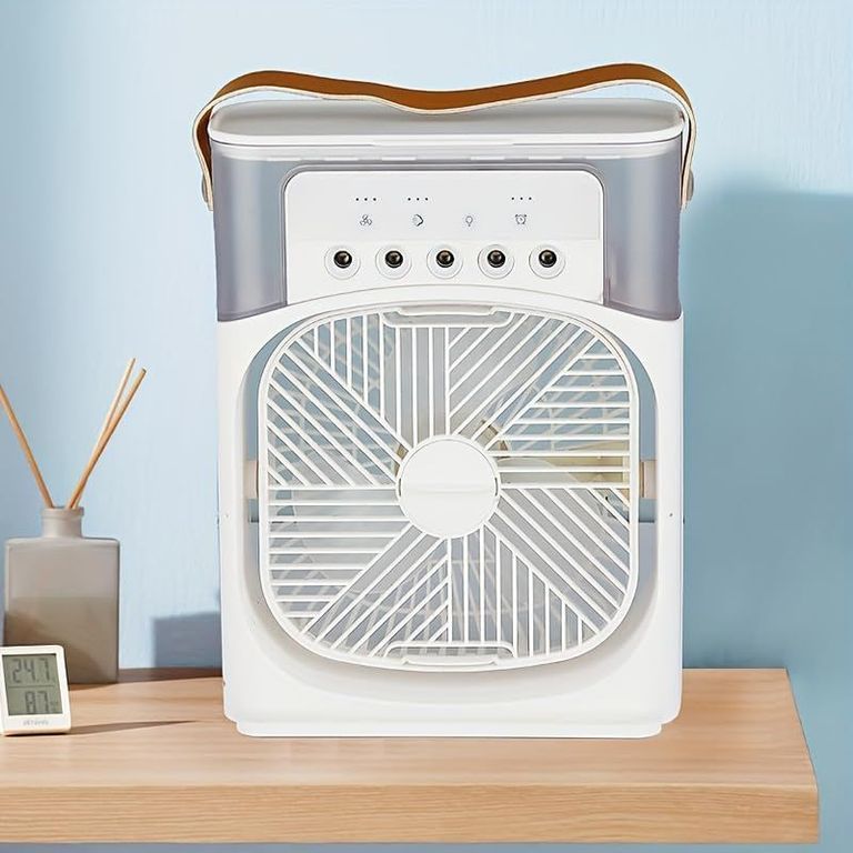 Enfriador Aire Acondicionado Ventilador Portatil Humidificador blanco