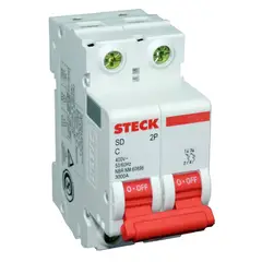 STECK - Interruptor Termomagnético 2x32A 10KA 415VAC
