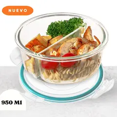 ICHIMATSU - Taper Refractario Redondo 950ml 2 Divisiones (17.2x6.5 Cm)