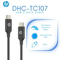 HP - Cable de Carga Rápida Tipo C USB-C 1.5 Metros DHC-TC107