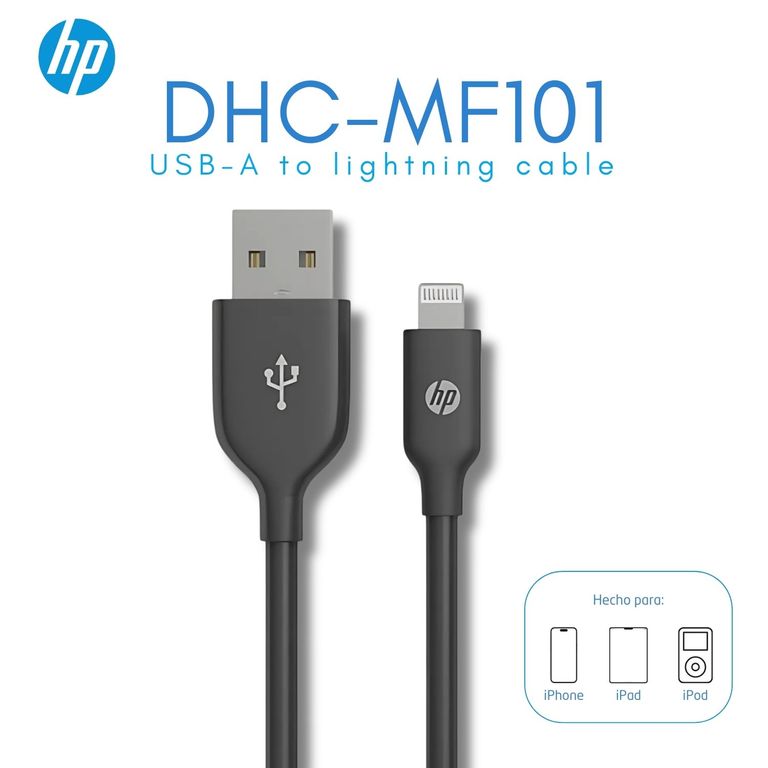 Cable Cargador de iPhone tipo USB-A Lightning 1 Metro DHC-MF101
