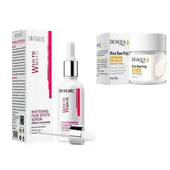 BIOAQUA - Suero Blanqueadora de Manchas Desvanecidas y CREMA ACLARANTE DE ARROZ