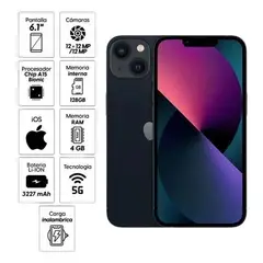APPLE - Celular Iphone 13 128GB ROM 4GB RAM NUEVO SELLADO - Midnight