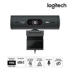 LOGITECH - CAMARA WEB BRIO 500 FHD 1080P USB-C BLACK