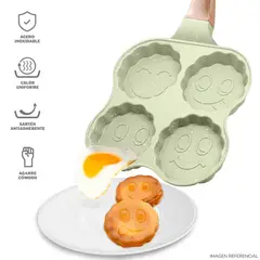 INSPIRA MARKET - Sartén Antiadherente 4 Divisiones con Diseños Kawaii