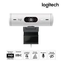 LOGITECH - CAMARA WEB BRIO 500 FHD 1080P USB-C WHITE