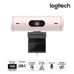 LOGITECH - CAMARA WEB BRIO 500 FHD 1080P USB-C PINK