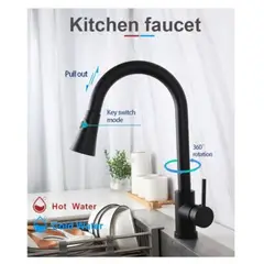 IMPORTADO MC - Mezcladora de Cocina Extensible 60cm Negro Monocomando