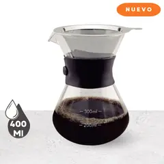 TRAMONTINA - Cafetera de Vidrio con Filtro de Goteo de Acero Inoxidable de 400 Ml