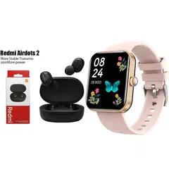 XIAOMI - Smartwatch F16 Rosado + Redmi Airdots2 Bluetooth