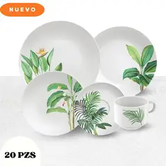 TRAMONTINA - Juego De Vajilla Graziela Porc, 20 Unidades, Plato Y Taza