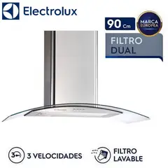 ELECTROLUX - Campana Extractora Empotrable Decorativa 90cm Vidrio Curvo EJWB362TDIS
