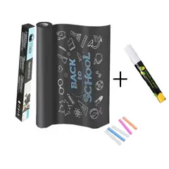 GENERICO - PIZARRA ADHESIVA VINIL 2X0.45M CON 5 TIZAS + 1 TIZA LIQUIDA