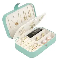 GENERICO - Joyero Organizador de Joyas Portátil Cofre Premium Verde Agua