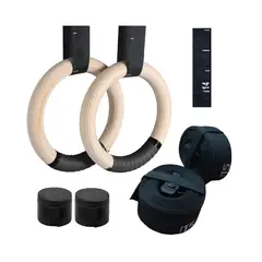 GENERICO - Anillas De Madera 32 Mm Olímpico Correas Enumeradas Gimnasia