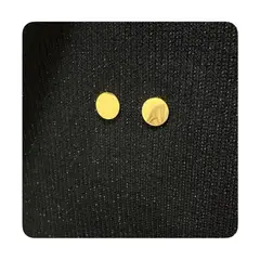 GENERICO - Aretes Acero - Circulo Dorado