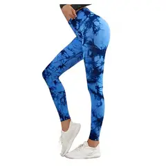 FITNESS - Leggings cintura alta para levantamiento de glúteos Scrunch tie dye