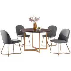 CENTRAL DECCO - COMEDOR 4 SILLAS BILBAO GRIS OSCURO