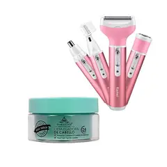 KEMEI - Afeitadora 4 en 1 + Cera Fijadora con Keratina