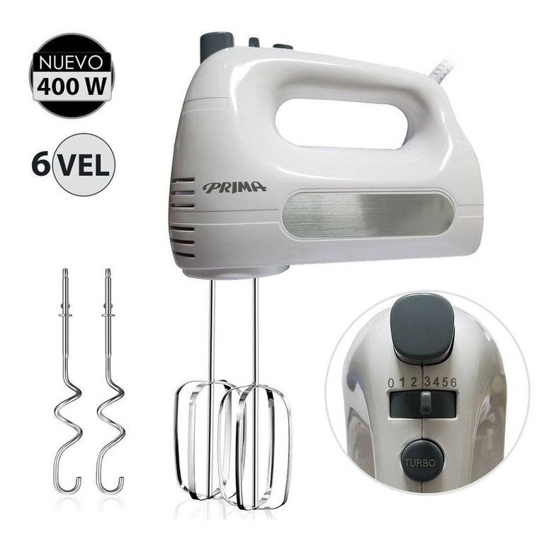 Batidora de Mano 400 Watts 6 Velocidades HM9105E Blanco