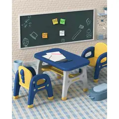 PERU IMPORTACIONES - ESCRITORIO DE APRENDIZAJE PARA NIÑOS (1 MESA + 2 SILLAS) MODELO DINOSAURIO