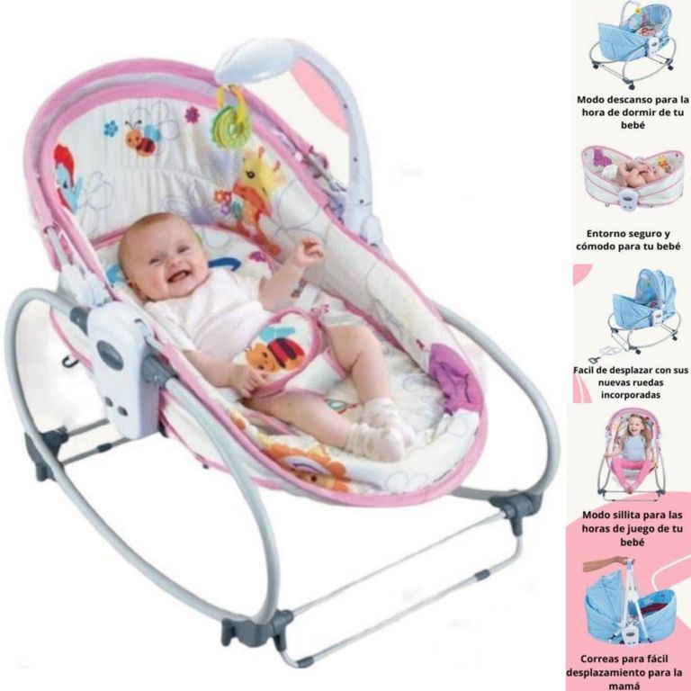 Mecedora para bebé Versatile Musical 6 en 1 Color Rosado