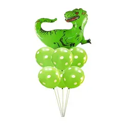 GENERICO - Bouquet de globos Dinosaurio - set de 07pzs color verde
