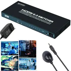 NETCOM - Switch HDMI 2.0 8 Puertos 4K 60Hz 3D HDR HDCP 2.2 8x1 18GBps