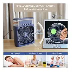 GENERICO - Ventilador y Humificador Portátil Con Luz Led