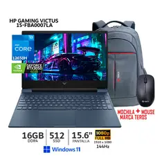 HP - Laptop Victus 15-FA0007LA i7-12650H 16Gb Ram/ 512Gb SSD/ T.Video RTX 3050 4Gb/ 15.6 FHD/ Wind 11