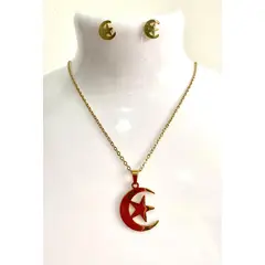 GENERICO - Collar y aretes de luna y estrella