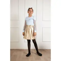 KIDS MASHMELO - Falda de Cuerina Tableada para Niña