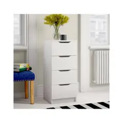 VENTITAS HOME - Velador Vintage Iker 4 Cajones Color Blanco