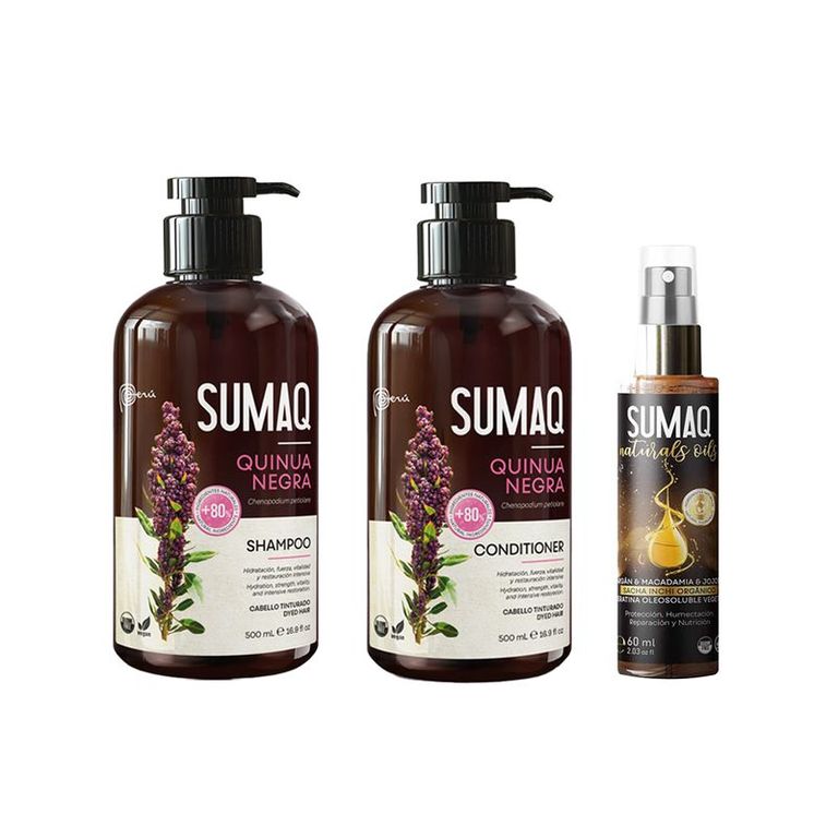 Shampoo + Acondicionador Quinua Negra + Spray Capilar Sacha Inchi