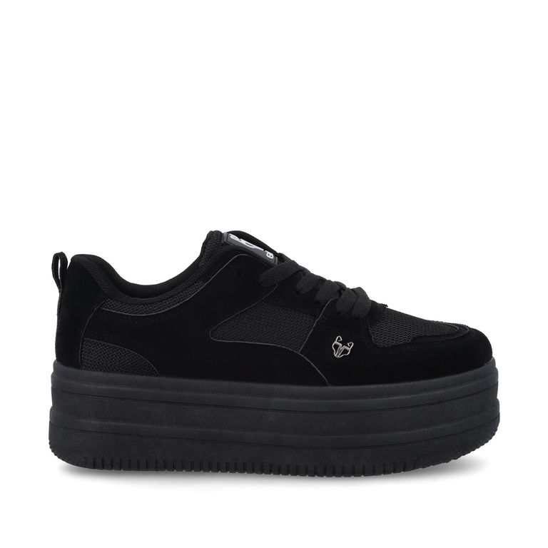 Zapatilla Plataforma Negra Mujer 38562