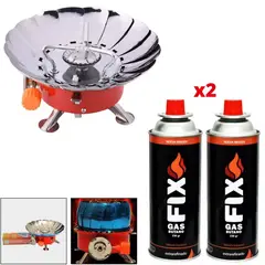 OEM - Mini Cocina Portatil Camping Campamento + 02 Gas Butano
