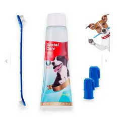 GENERICO - Kit Cepillo de Dientes Pasta Dental para Mascotas