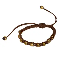 GENERICO - Pulsera Pellet macramé con balines Unisex artesanal