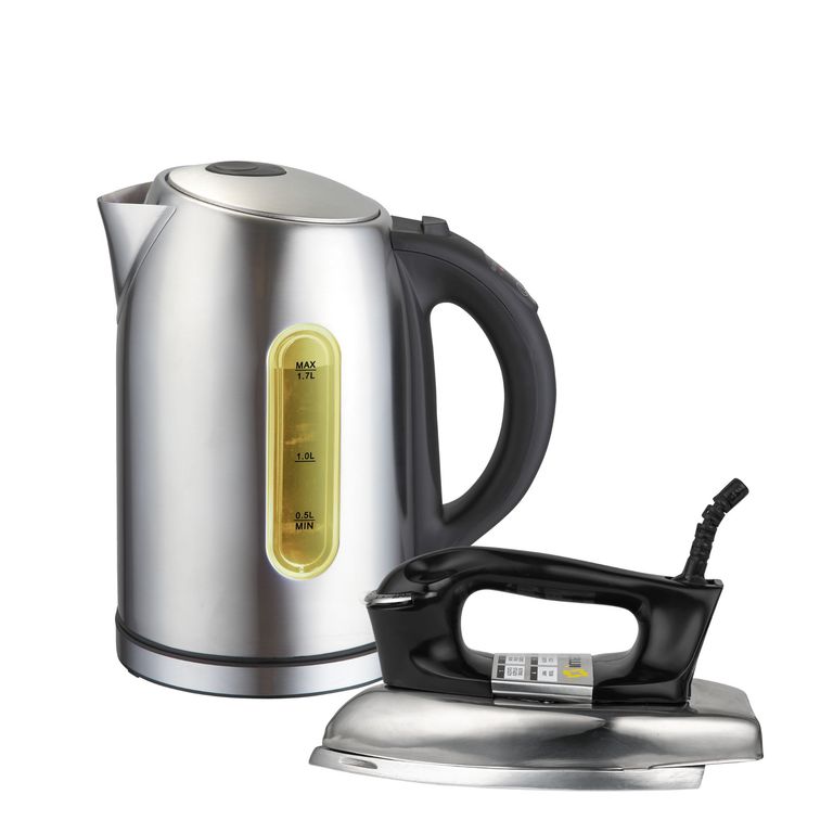 Combo hervidor digital 1.7lts plancha seca pesada vintage i1700
