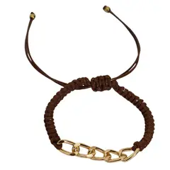 GENERICO - Pulseras Golden macramé con cadena Golfilled Unisex artesanal