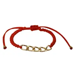 GENERICO - Pulseras Golden macramé con cadena Golfilled Unisex artesanal
