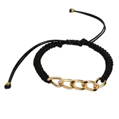 GENERICO - Pulseras Golden macramé con cadena Golfilled Unisex artesanal