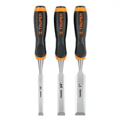 TRUPER - Juego de 3 formones mango comfort grip