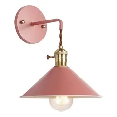HOME NEAT - Vintage Apliques de Pared Lámpara luz de pared Metal E27 - Rosa