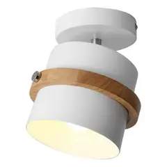 HOME NEAT - Lámpara de techo madera moderna ø15cm E27 - Blanco