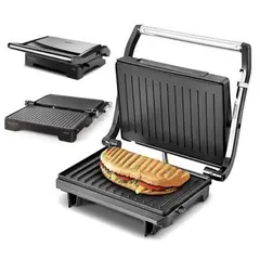 TAURUS - Mini Grill 2 en 1 Grill + Plancha de Asar 180°